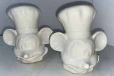 VTG Disney Mickey Mouse Chef Hat Sat/Pepper Shakers Set/White Made In USA 5” picture