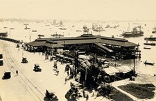 RPPC Singapore Johnston's Pier Collyer Quay Postcard Harbour Cars c1920s picture