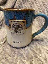 Cape Shore Authentic Souvenirs Mug Stoneware Drip Glazed Shell Mug St. John, VI picture