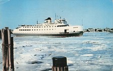 Steamer Nantucket Thru Ice Postcard 1955 Nantucket Harbor, MA picture