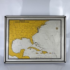 Vintage 1967 Merit Magnetic Hurricane Tracking Chart Map 19 x 25 Framed picture