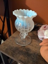Northwood Opalescent Beaded Panel Glass Compote picture