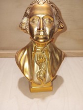 Avon Washington 7 Inch Tall  Gold Bust Decanter Bottle Wild Country, VGC Full picture