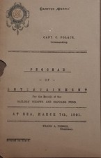 1901 Norddeutscher Lloyd DAMPFER WERRA Program Of Entertainment AT SEA picture