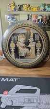 Vintage Egyptian Brass Wall Hanging Plate King Tut Queen Etched Metal Art 10