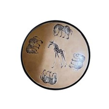 Vintage African Kisii Soapstone Bowl 8 Inch Hand Carved Zebra Giraffe Safari Art picture