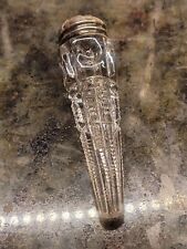 Antique Victorian Lay Down Cut Crystal Glass Perfume Scent Bottle w Original Cap picture