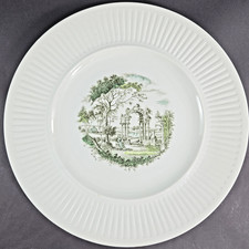 VTG Johnson Bros Arcadia Dinner Plate Ironstone Landscape Hand Engraving 10