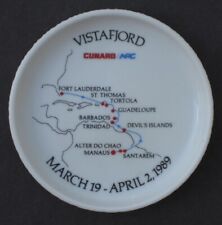 Rosenthal VISTAFJORD Cruise Map Wine Coaster CUNARD-NAC Mar 19-Apr 2 1989 Brazil picture