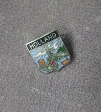 Vintage Dutch Holland Silvertone Metal Enamel Pin   picture