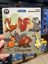 2026 Disney Parks Forest Critters Booster 6 Pin Set Rabbit Bambi Tod Meeko Koda picture