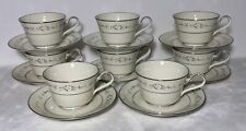 8 Noritake Ivory China Heather 7548 Footed Cup & Saucer Sets picture