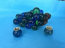 Vintage MCM Mid-Century Lucite Grape Cluster Driftwood Green & Blue 11” Candles picture