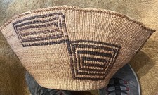 Vintage Soft Twined Basket Bowl Geometric Plateau Style Woven Art 13.5
