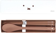 Kutsuwa Miffy Face Lunch Series Chopsticks and Spoon Set Japan NEW picture