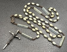 Vintage Rosary Lucite Beads Mysteries Learning Cross Crucifix Brass Tone 34” picture