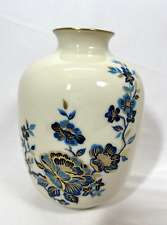 Lenox Pagoda Vase Cobalt Blue Flowers  picture