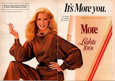 1983 • More Cigarette 2 Page Print Ad • 80s sexy blonde Fashion HA.46 picture