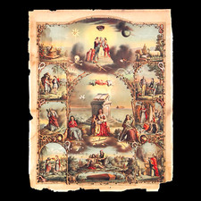1870 IOOF Odd Fellows Symbolic Chart Chromolithograph J Hale Powers Strobridge picture