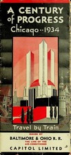 Baltimore & Ohio Railroad Century Of Progress Chicago 1934 Travel Guide Map picture