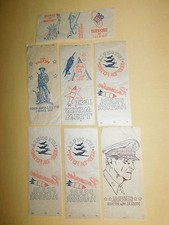 VINTAGE 7 WWII SOLDIER DECALS PEARL HARBOR AIRPLANES US BONDS GEN MACARTHUR picture