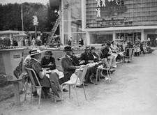 Visitors picnicking a park at Paris World's Fair August 18 1937 Old Photo picture