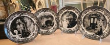 EATON FINE DINING HALLOWEEN SPOOKY HOUSE 4 PLATE SET  APPETIZER  GHOST GOTHIC picture