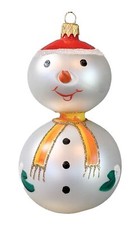 Polish Gallery Christmas Tree Ornament Blown Glass Classic Snowman 5 inch picture