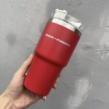 Starbucks Stanley Red Christmas Holiday Cup 2023 Car Vacuum Straw Up Tumbler picture