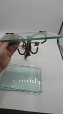 Vintage Home Interiors Homco Gold Twisted Rope Metal And Glass Shelf Set of 3 picture