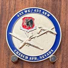 432 WG AEW Creech AFB Nevada Air Force Drone Unit Challenge Coin  M#2 picture