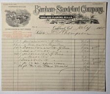OAKLAND CALIFORNIA 1905 Burnham Mill BLACK WALNUT Lumber Illustrated Billhead picture