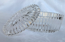Gorham Full Lead Crystal Glass Trinket/Jewelry Box w Lid & Sticker Germany New picture