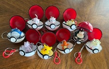 9 Pokemon Pokeball Keychain Lot Nintendo Vintage 1999 Mew snorlax mewtwo Pikachu picture