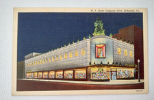 RICHMOND VIRGINIA VA LINEN POSTCARD W T GRANT COMPANY DEPARTMENT STORE c1950 picture