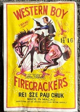 VINTAGE CLASS 3 ICC WESTERN BOY FIRECRACKER LABEL NM LOOK picture