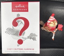 RARE NEW 2026 Hallmark Keepsake Ornament Cozy Critters Surprise Pink Ornament picture