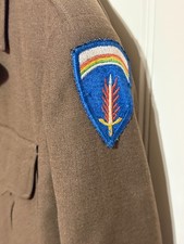 VINTAGE WWII US Army Jacket Men 38L Green Wool Ike Military Uniform 1940s 1946 * picture