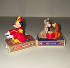 Disney Mickey Mouse & Lady and the Tramp Mini Toy Lot of 2 Vhs Vintage 1998 Toys picture