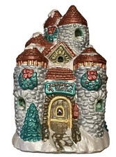 Vintage Santa’s Castle Christmas Ceramic Lighted Village Building Hand Painted picture