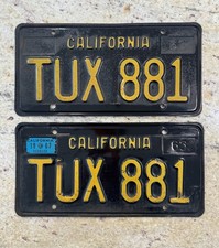 1963 California License Plates 1967 Camaro 1967 Mustang 1967 Validation DMV Ok  picture