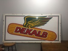 Large Vintage Metal Dekalb Seed Ear Of Corn Sign 6ft X 3ft picture
