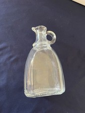Antique 1920’s Clear Glass Cruet Finger Handle 6.5” Tall Patents On Bottom picture
