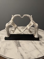 Skeleton Hands Heart Fingers Sculpture Gothic Halloween Office Decor Love Gift picture