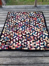 19th Century Velvet/Silk Antique Vermont Quilt As Is picture