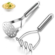 Potato Masher 2 Pcs, Stainless Steel Heavy Duty Mash Potatoes Masher Kitchen ... picture