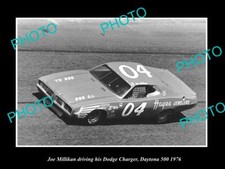 OLD MOTOR RACING PHOTO JOE MILLIKAN DRIVING HIS DODGE CHARGE DAYTONA 500 1976 picture