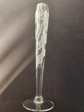 Vintage Etched Tropical Orchid Bud Vase Oda Arts Hawaii picture