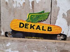 VINTAGE DEKALB PORCELAIN TAG TOPPER SIGN OLD CORN FEED SEED FARM GRAIN SUPPLIER picture