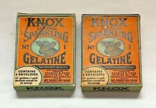Vintage 2 Knox Sparkling Gelatine Advertising Cow Boxes Contents New, Old Stock picture